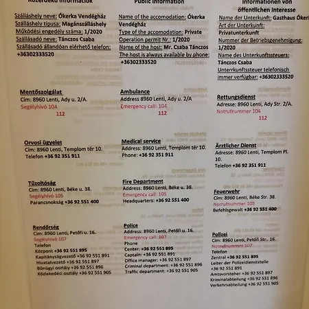 Okerka Vendeghaz Lägenhet